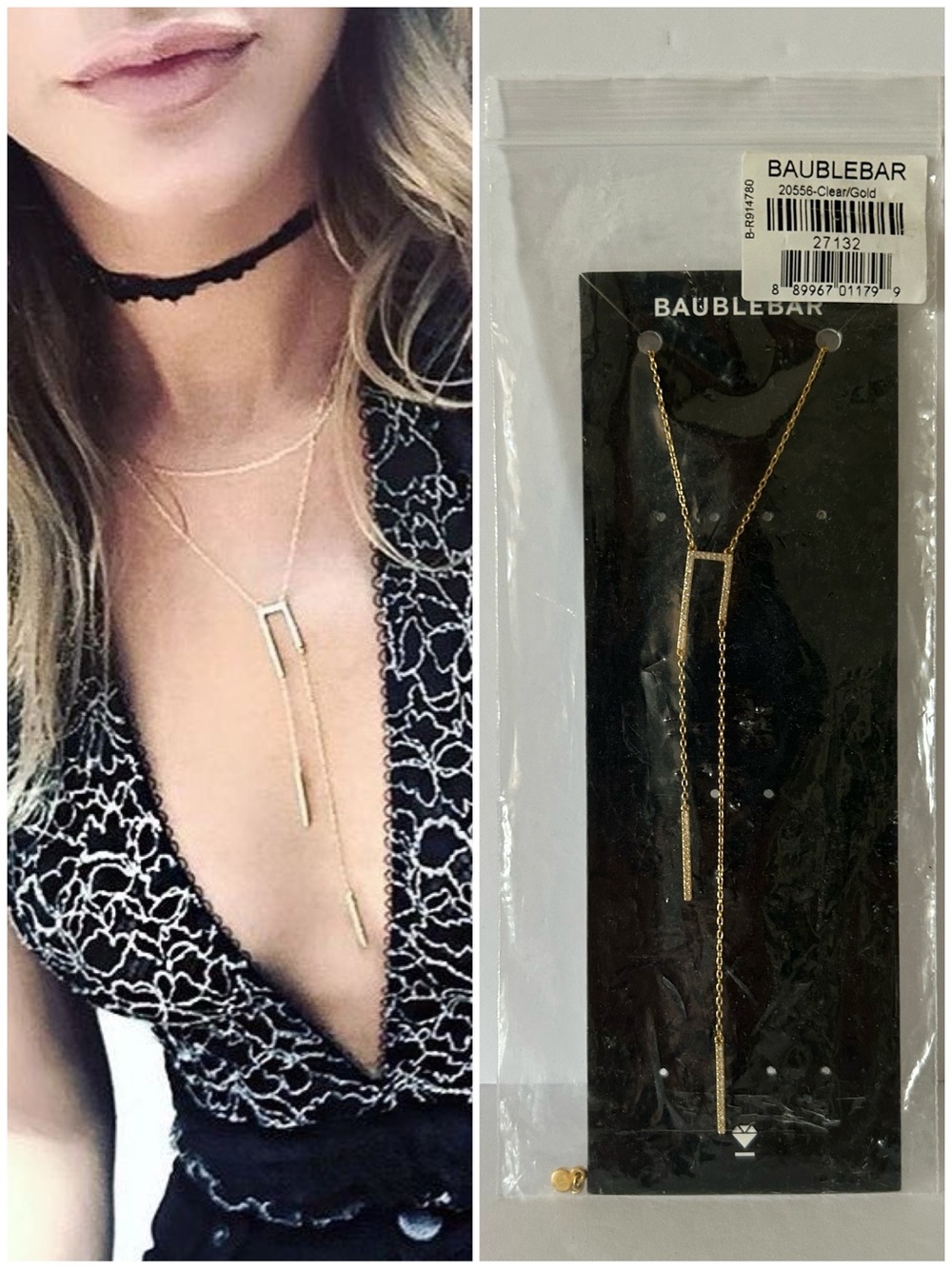 BaubleBar Tuner Y-chain Lariat Drop Necklace - NWT